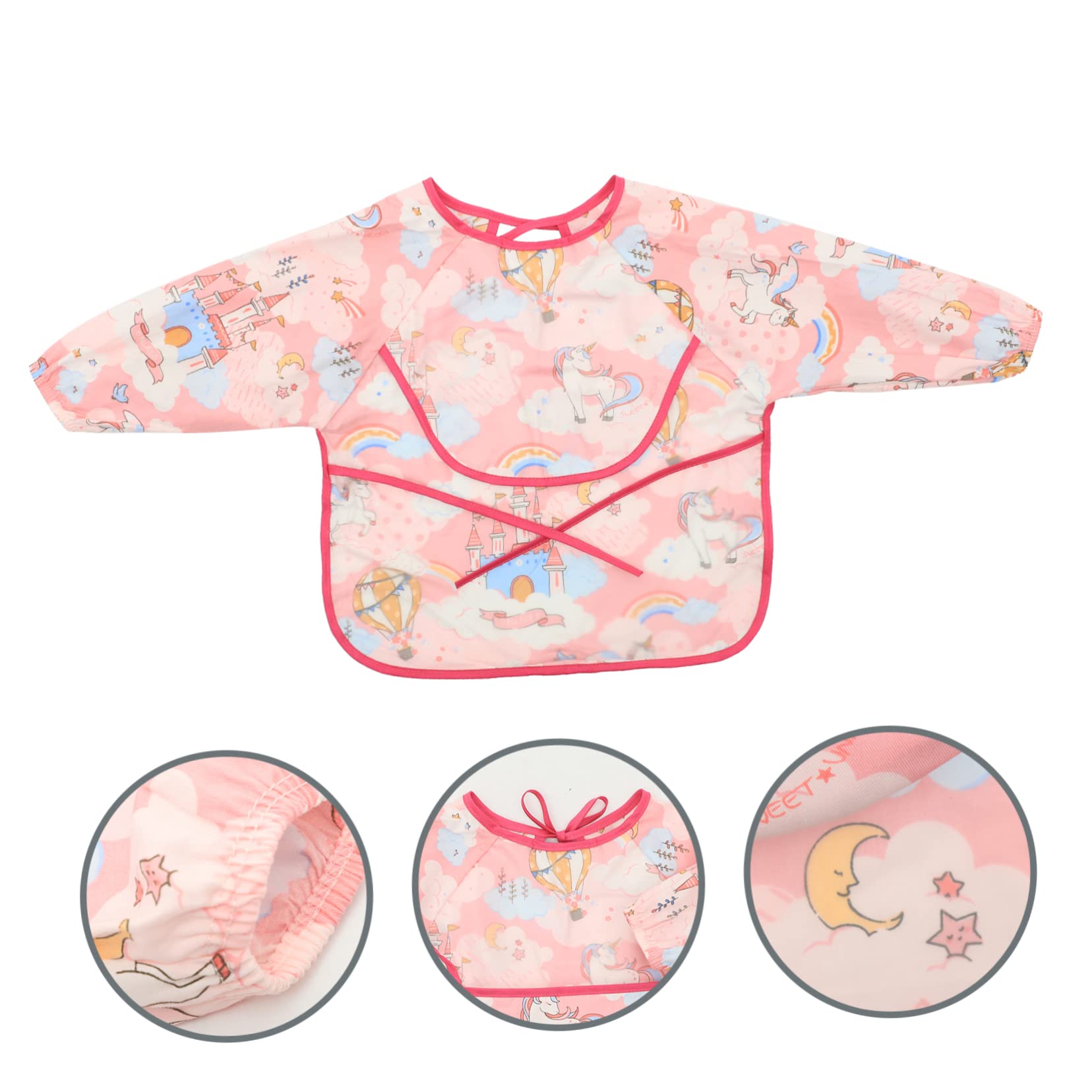 Abaodam 4 Pezzi Tute Per Bambini Vernice Camicie Per Bambini 1 Anno Vestiti Per Ragazza Bambini Arte Grembiule Manica Bavaglino Bavaglino Bambino Pittura Protettore Vestiti Di Cotone Per