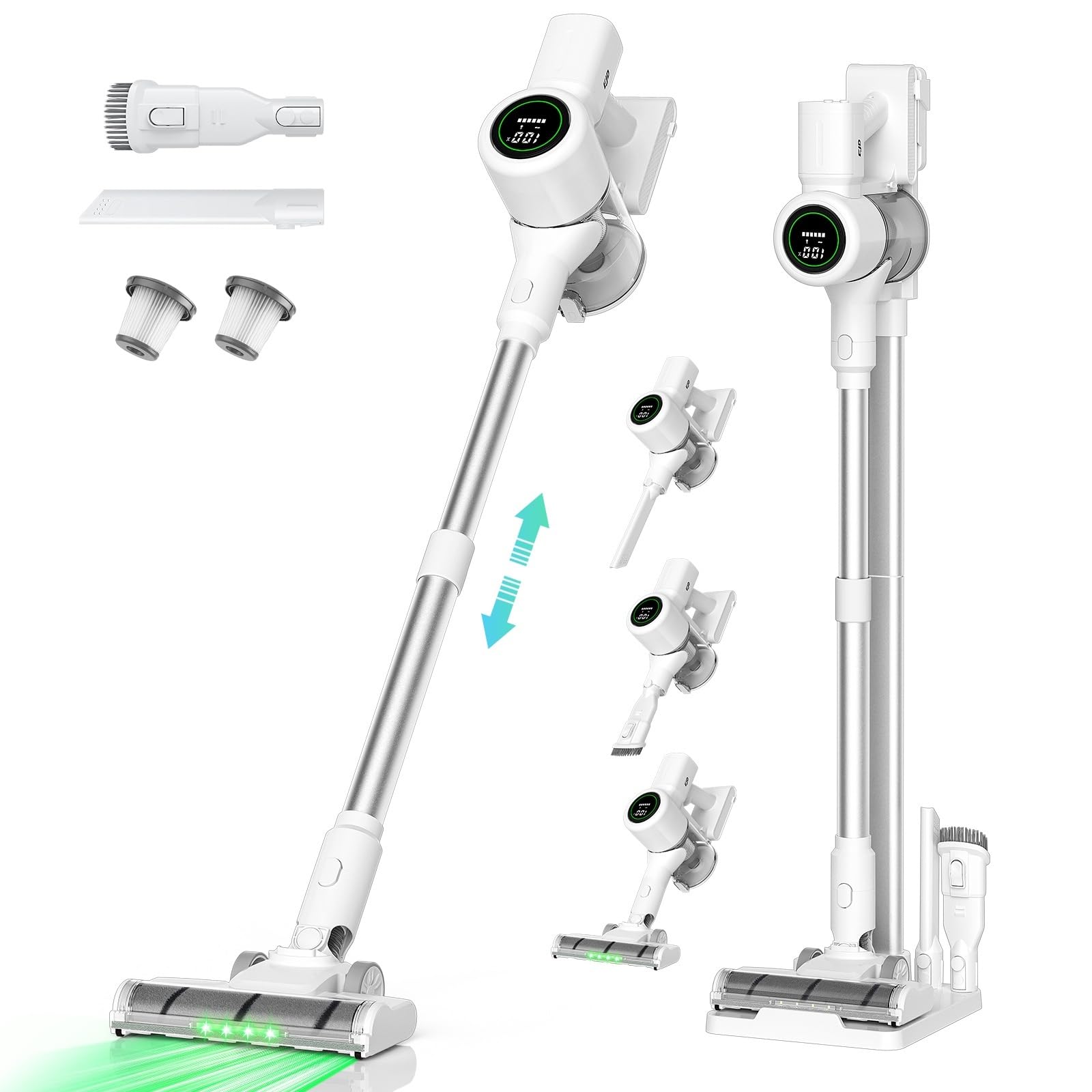 新品✨コードレス掃除機 LEDライト サイクロン式 550Ｗ 3段吸引力 楽天市場】掃除機【楽天9連冠達成！吸引力完全進化60Kpa超強力