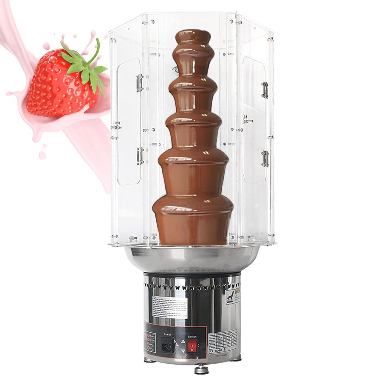 ASerZenith Commercial Chocolate Fondue Cover,Chocolate Waterfall Machine Cover, For Wedding Birthday Christmas,6Tiers