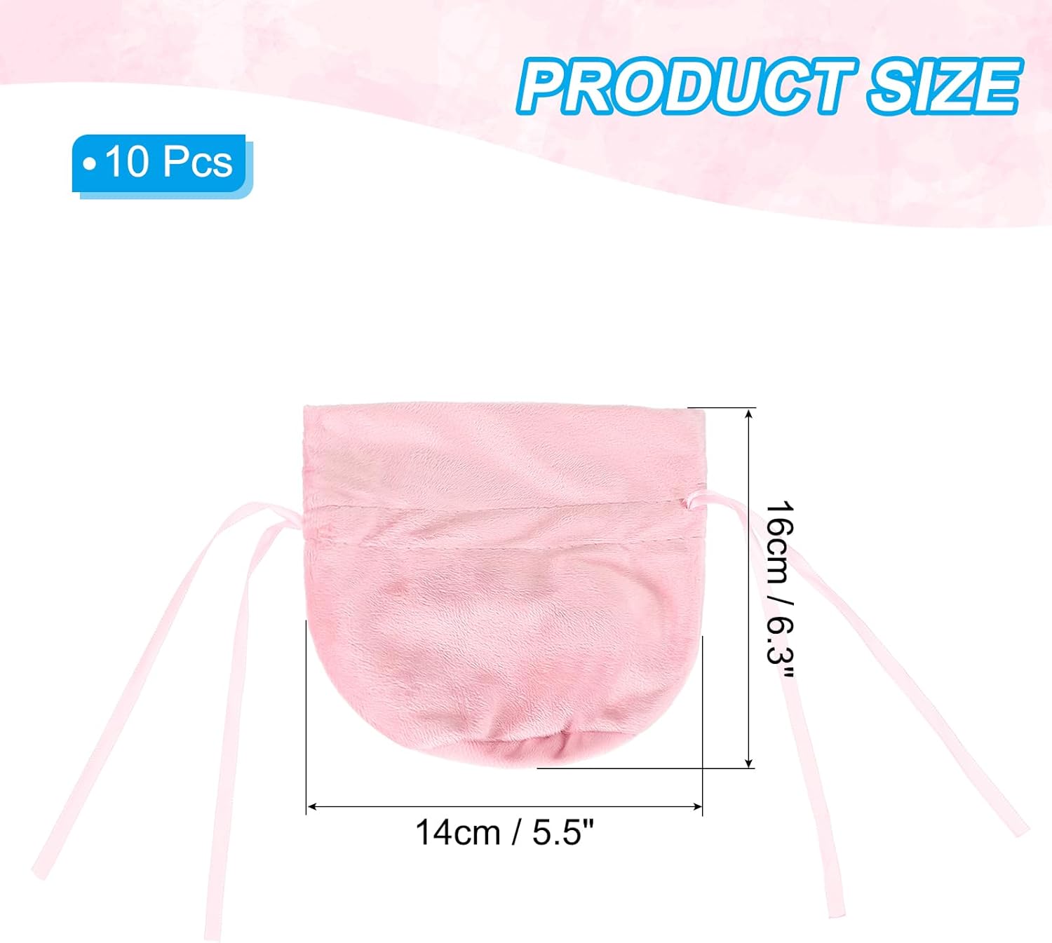 PATIKIL Velvet Drawstring Bags 6"x6", 10 Pcs Velvet Gift Bag with Pearl, Mini Candy Packaging Storage Pouches for Christmas Jewelry Webbing Party Favor, Pink - Image 2