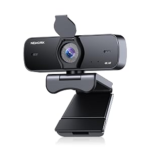 4K Webcam for PC with Stable Auto Focus Smooth Video 2 Noise-Cancelling Microphones USB Plug Play Ideal for