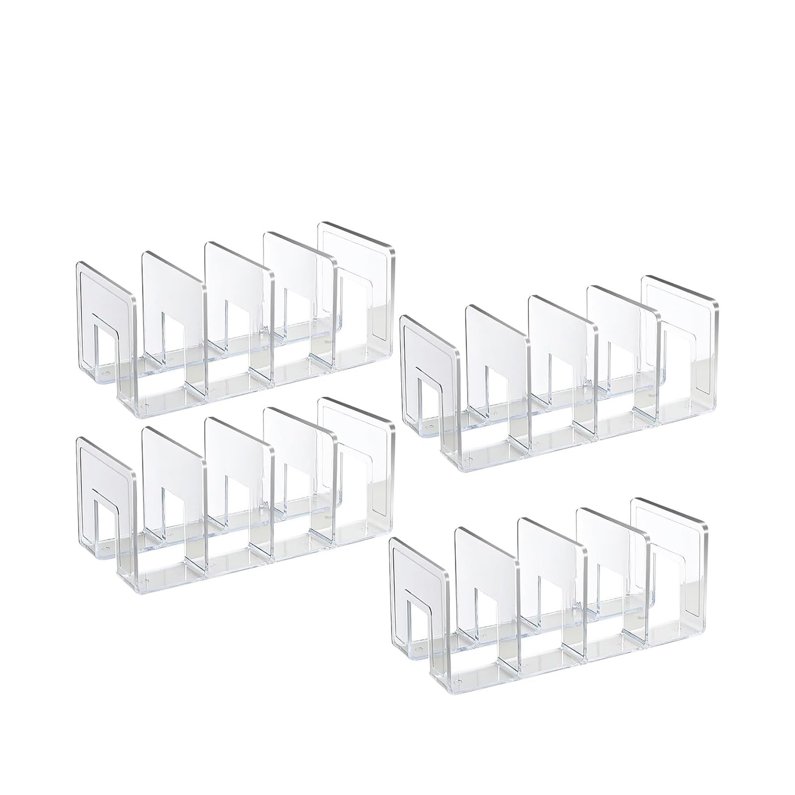 Organizzatore Per Documenti Da Scrivania - Portariviste In Acrilico A 4 Scomparti, Scaffale Portadocumenti Ad Arco Con Leva, Divisorio Trasparente Per Cassetti, Per Posta(4PCS)