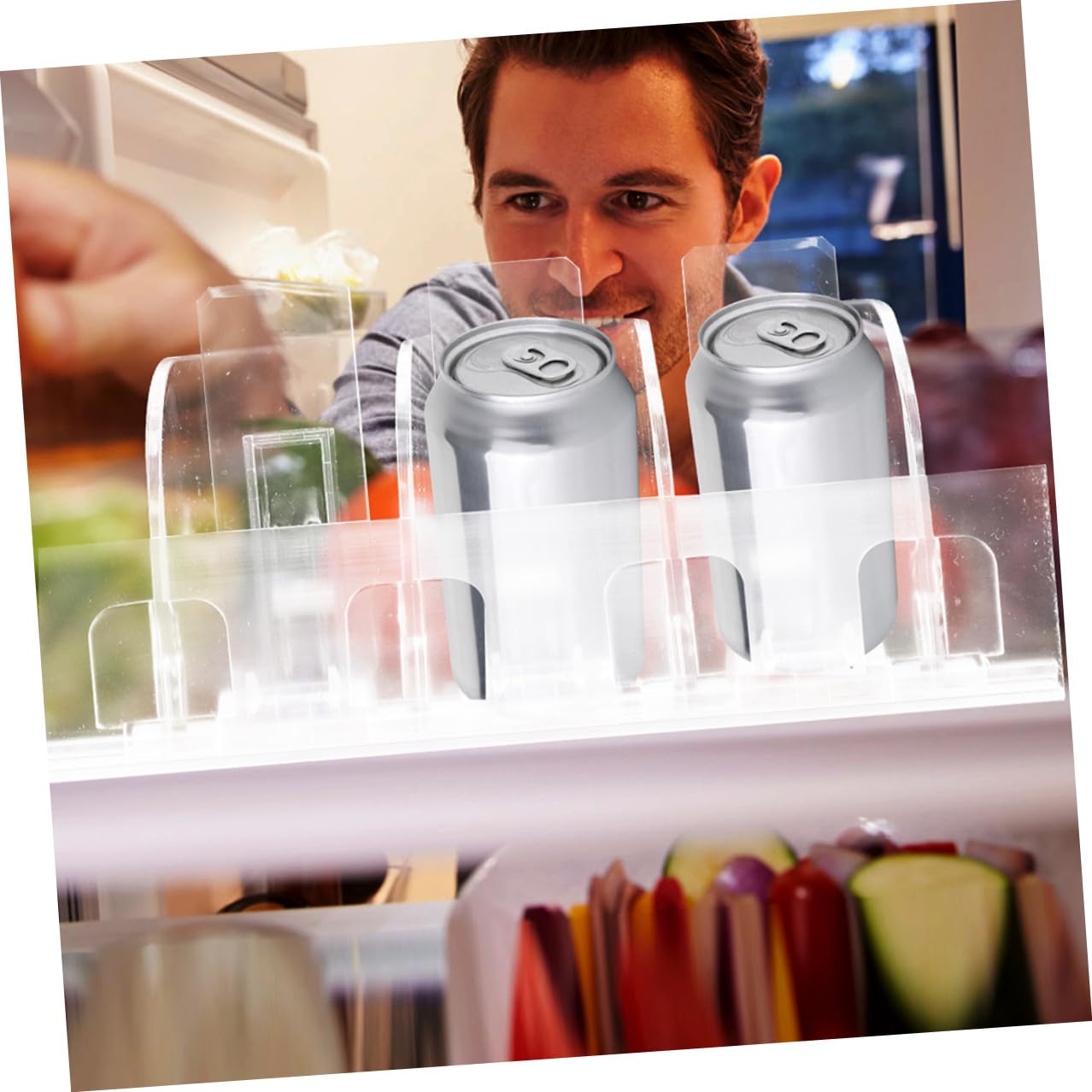 Machine à Pousser Étagères de Boissons Blanc en Ps Fonction D'affichage Rapide et Pratique pour Réapprovisionnement en Supermarché