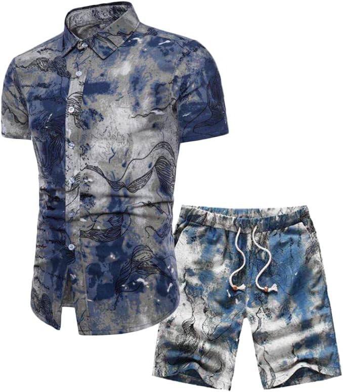 大きいサイズ メンズ FLEX SHIRTS 吸水速乾 半袖 ニット メッシュシャツ ボタンダウン ワイシャツ Yシャツ dxfs55 PASOK  メンズ 花柄 2ピース トラックスーツ カジュアル ボタンダウン 半袖 ハワイアンシャツとショーツスーツ US サイズ: PASOK メンズ 花柄 2ピース トラックスーツ カジュアル ボタンダウン 半袖 ハワイアンシャツとショーツスーツ US サイズ: