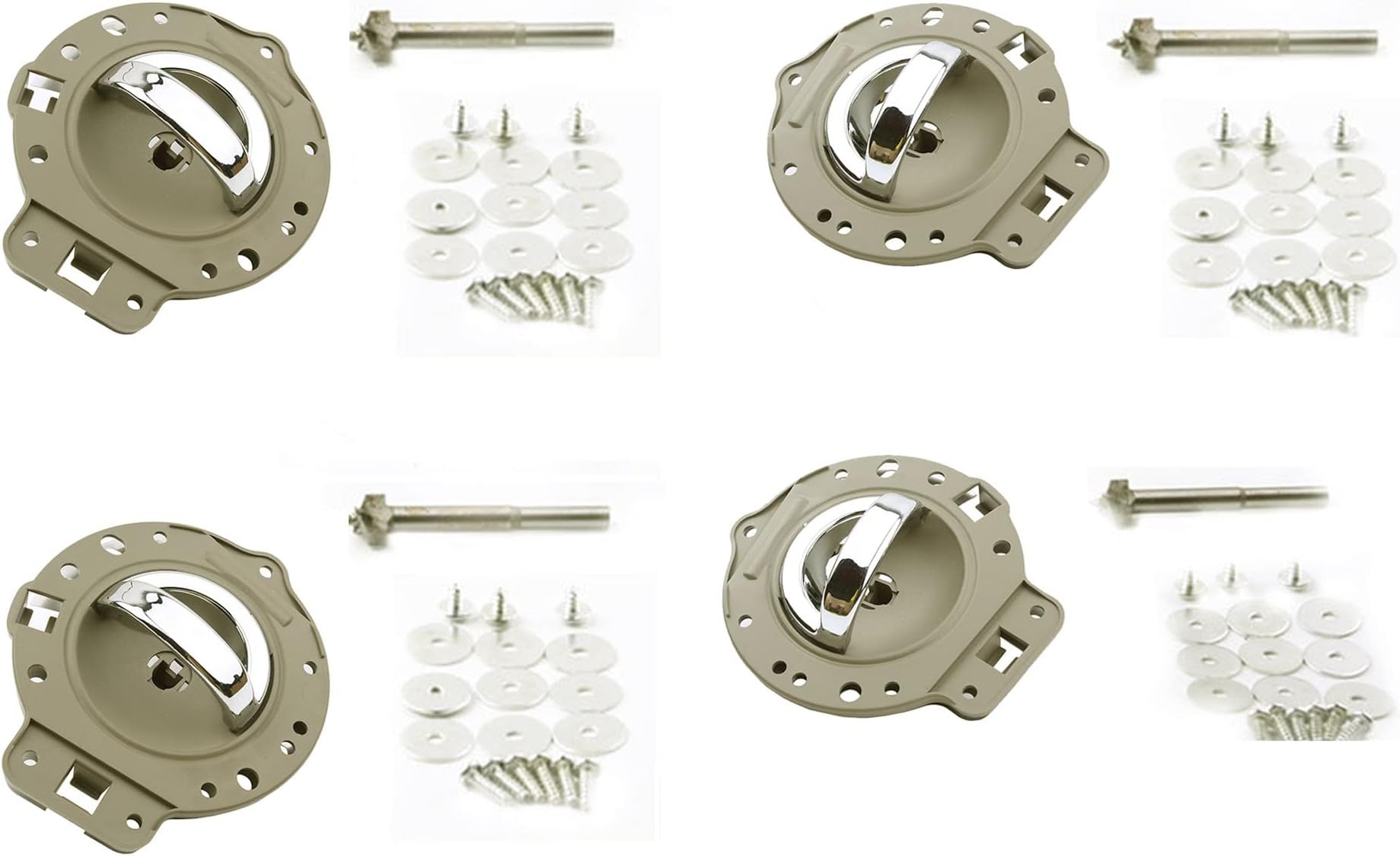 Advance Ignition Upgraded Set 4PCS Inside Door Handle Tan Chrome Bolt Compatible with Jeep 06-10 Commander 2006 2007 2008 2009 2010