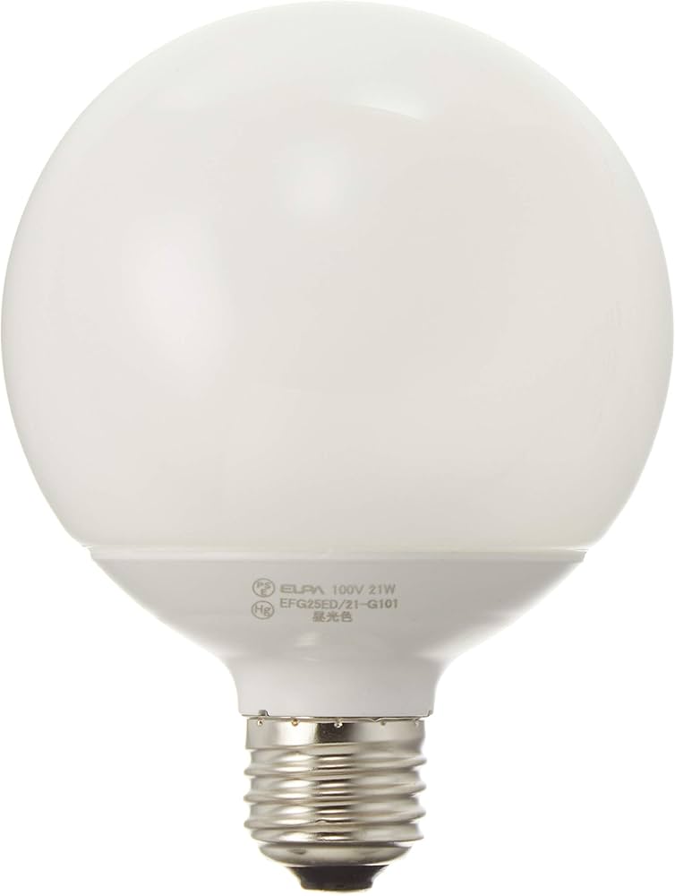 Amazon | ELPA ボール球形蛍光ランプ 100W形 口金直径26mm 昼光色