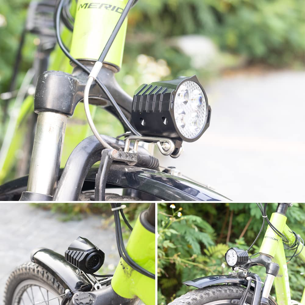 Kit Luci Posteriori per Fari per Bici Elettrica Ingresso 12V-80V Altoparlante Incorporato Ebike Luce Anteriore E Fanali Posteriori