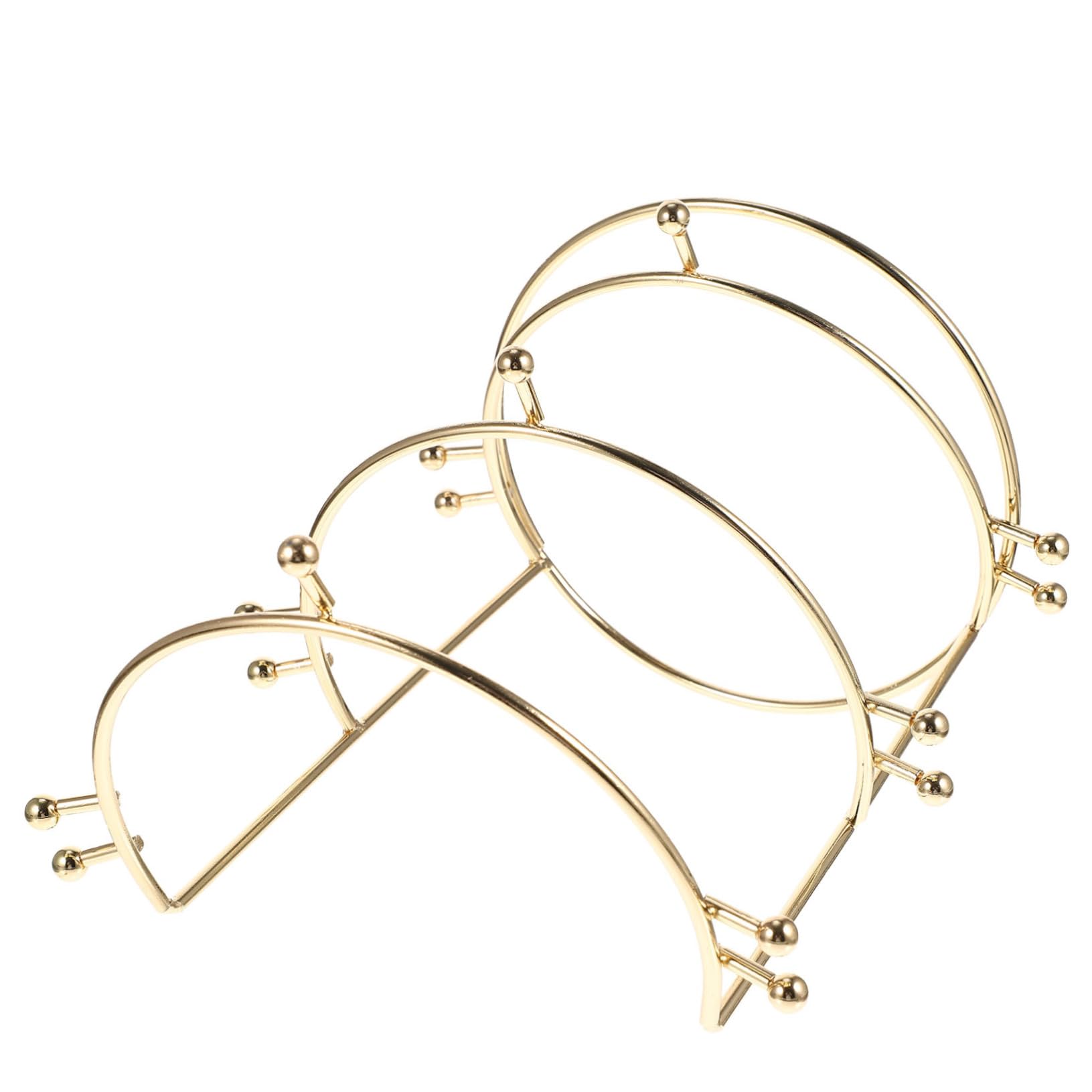 FOYTOKI Three-tier Crown Display Rack Elegant Headband Holder and Headpiece Stand for Home Decor Hairband Organizer and Storage for Crowns and Accessories