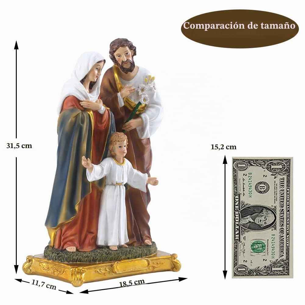 Estatua de la Sagrada Familia de 12 pulgadas - Estatuas católicas de pie con Niño Jesús, regalo religioso, figura de Jesús María José, adecuada para decoración