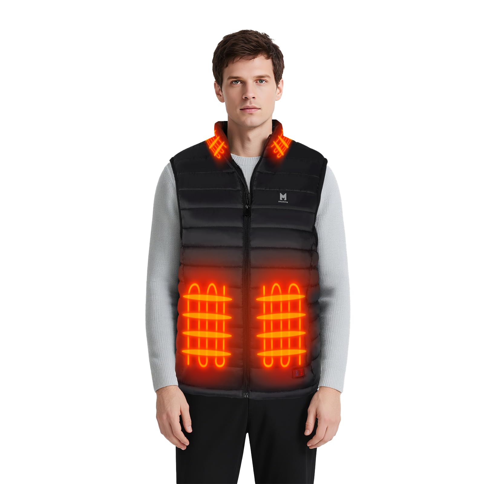 MRAWARM Gilet Chauffant pour Homme Femme avec 6 Zones de Chauffage, 3 Niveaux de Température