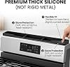 Estante para estufa AWOKE de 30 pulgadas - estante magnético de silicona para estufa - 3 compartimentos funcionales, organizador de especias para cocina, negro, almacenamiento y organización de utensilios de cocina 7