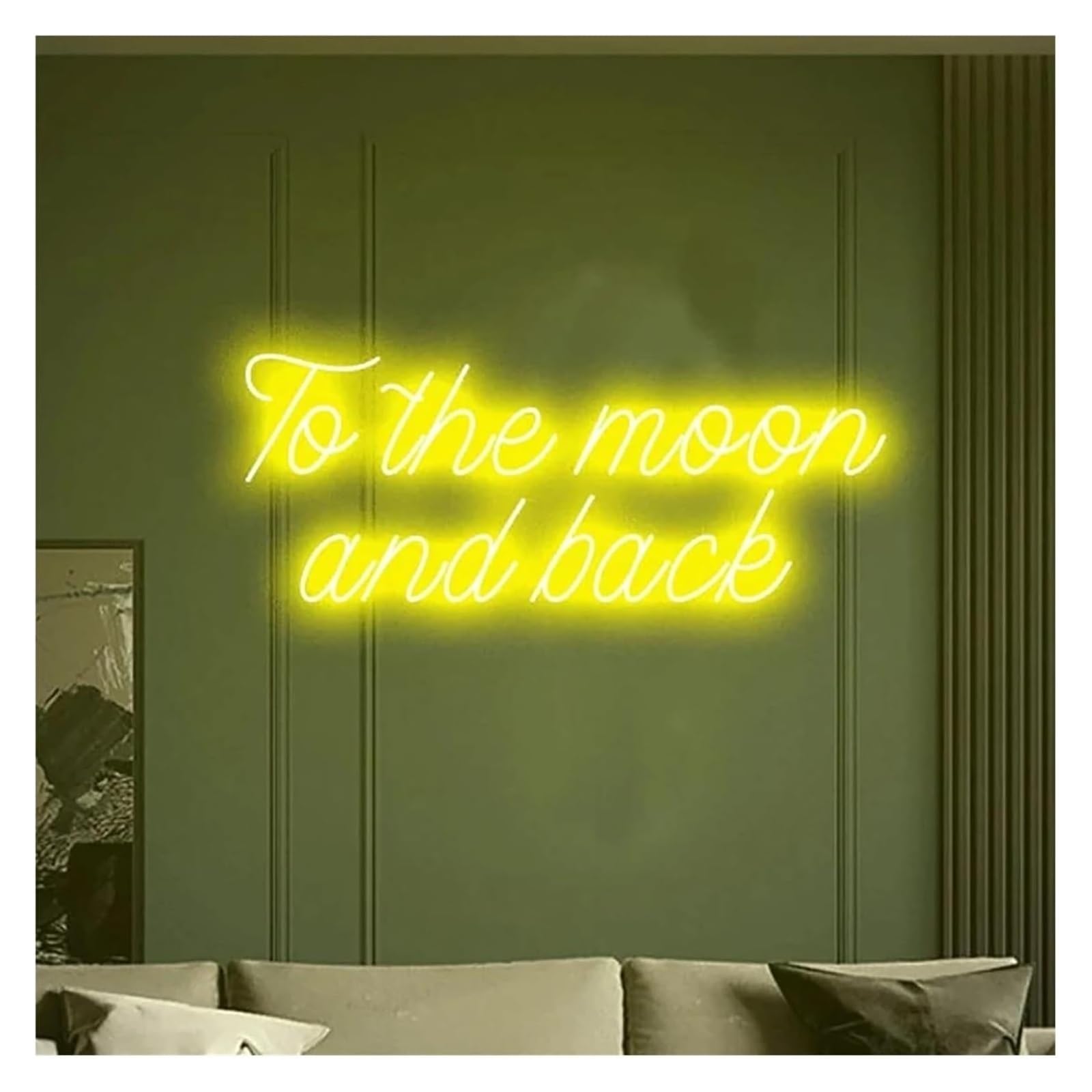 Per decorazioni luminose al per neon con scritta The Moon and Back per insegne per alimentate a LED 38 cm x 12cm(D)