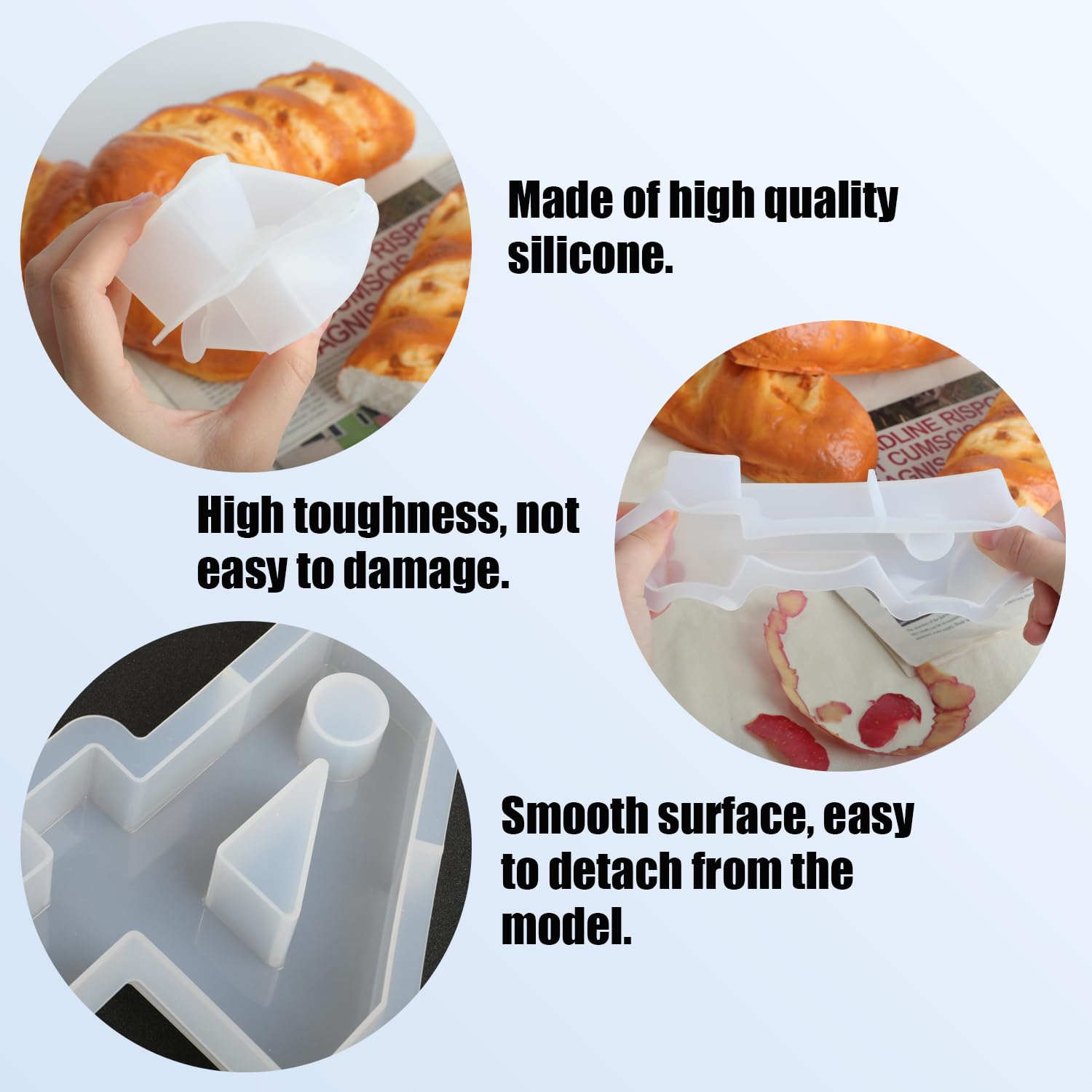 4 Moldes Grandes De Silicona Con Forma De 1, 2, 3, 4 Dígitos, Moldes De Silicona Para Portavelas, Moldes De Silicona Para Epoxi, Portavelas, Moldes Para Pasteles Con Molde De Silicona