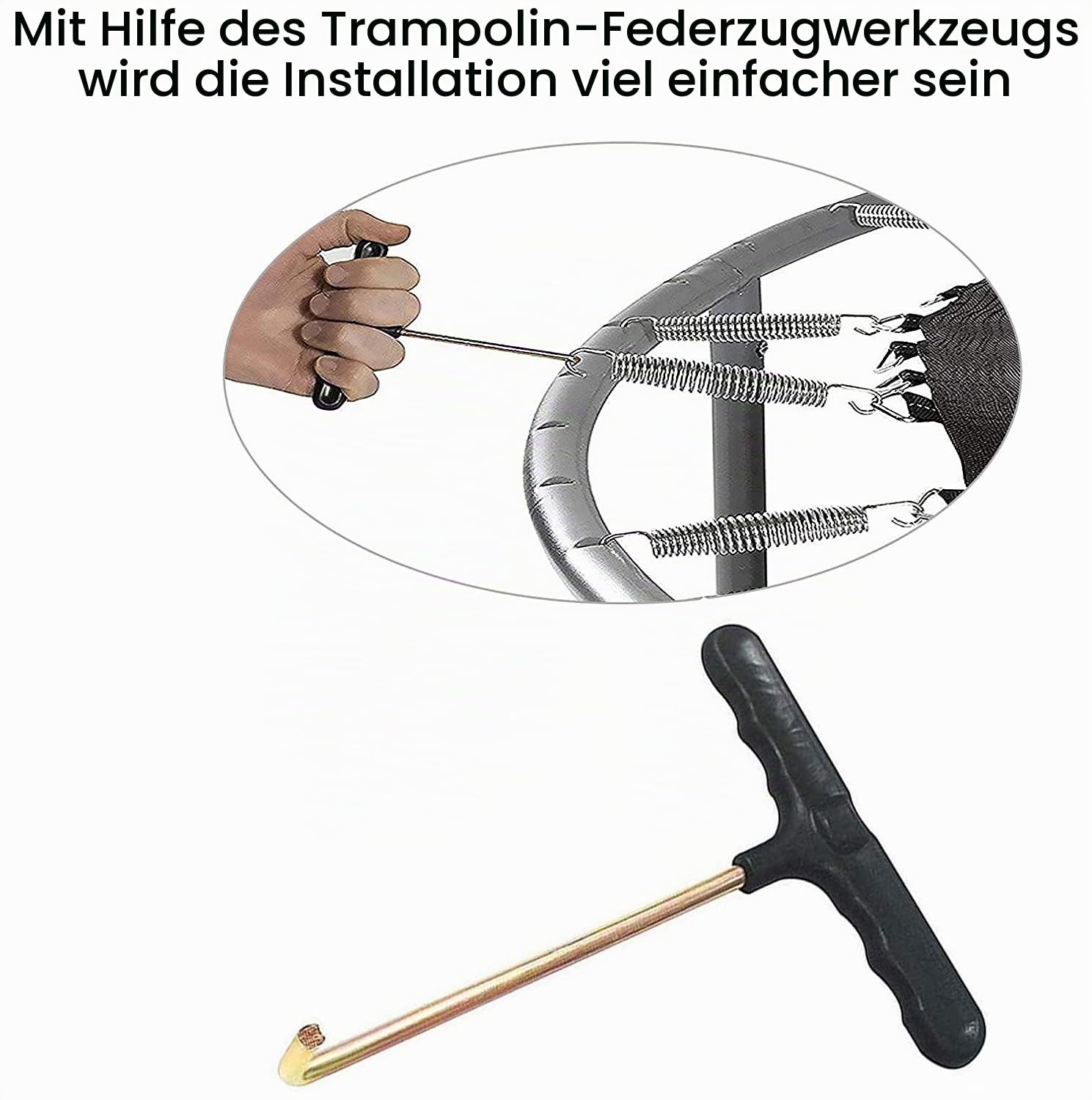 Trampolin Federn für 240 244 305 360 366 396 400 426 bis 430 cm Ersatzfeder,10 Stück Fitness-Trampolinfedern + 1 Stück Federwerkzeug