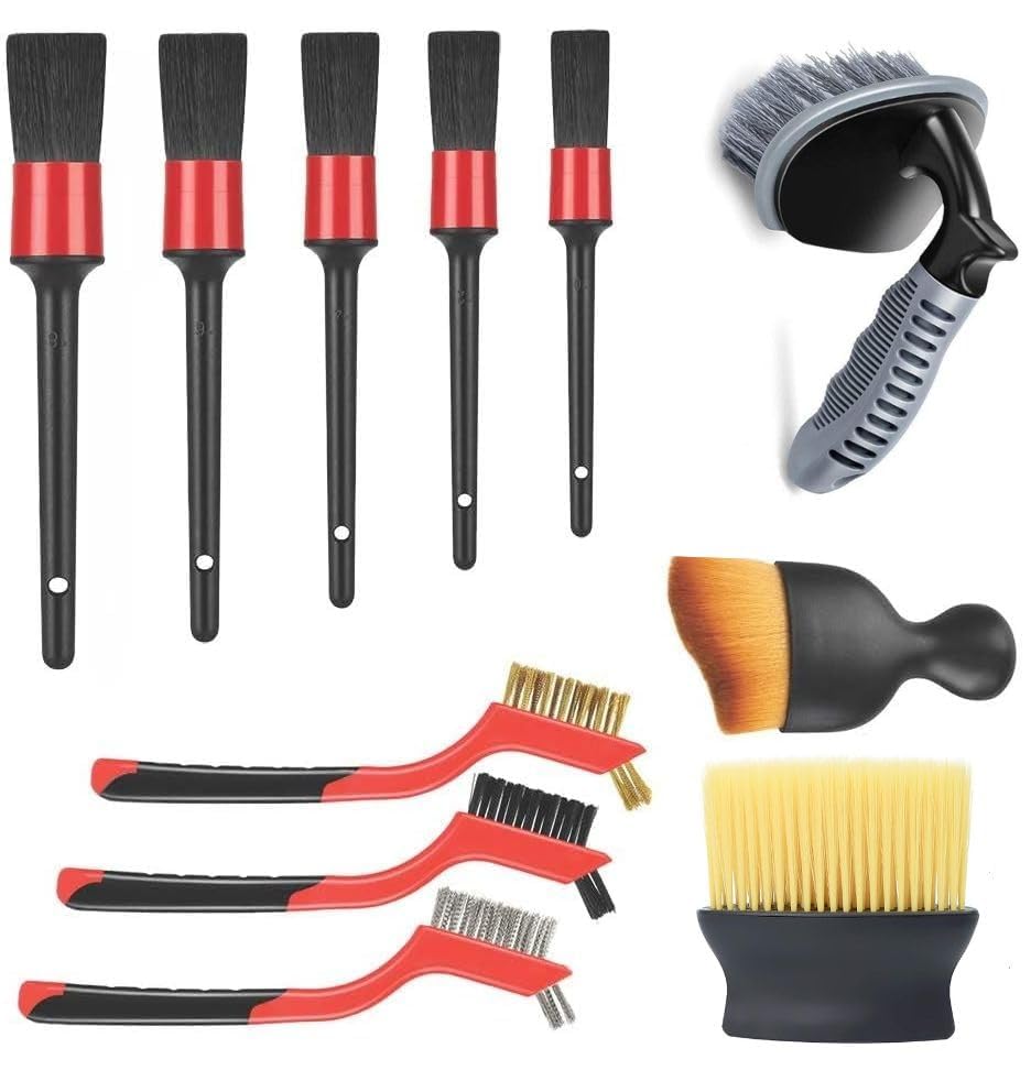 Car Detailing Brush Set, 11Pcs Car Detailing Kit Includes Car Interior Detailing Brushes, Car Wheel & Tire Brush for Rim Cleaner, Car Cleaning Brush for Dust, Engine Brush, Air Vent Brush-image-44