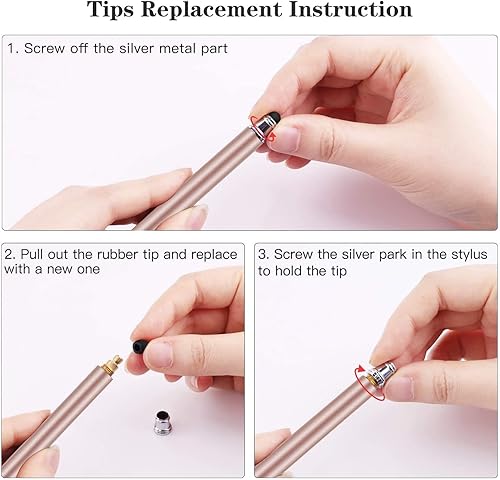 Miniatura 6 de Fonus Lápiz óptico rosa para teléfonos Galaxy A03s A13 A14 A23 A53 A54 5G  Lápiz táctil con punta de fibra de aluminio ligero L2V compatible con