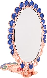 Beaupretty Retro Vanity Mirror Portable Vanity Mirror Travel Decor Mirror Handheld Embossed Handle Mirror Household Hand Mirror Paddle Mirror Vintage Makeup Mirror Small Hand Mirror Antique