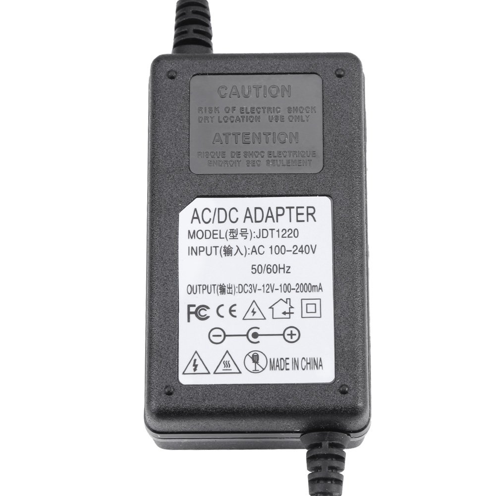 Adattatore AC a DC 3-12 V 2A Regolatore di Velocità Motore Alimentatore Regolabile con Spina Americana