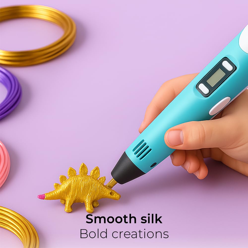NFIL3D 5pcs Pla Silk Multicolor Filament of 3D Pen 5Meter Each | 3D Pen Refill | Compatible with All 3D Pens Filament | 1.75mm | (Set of 5Pcs) 1