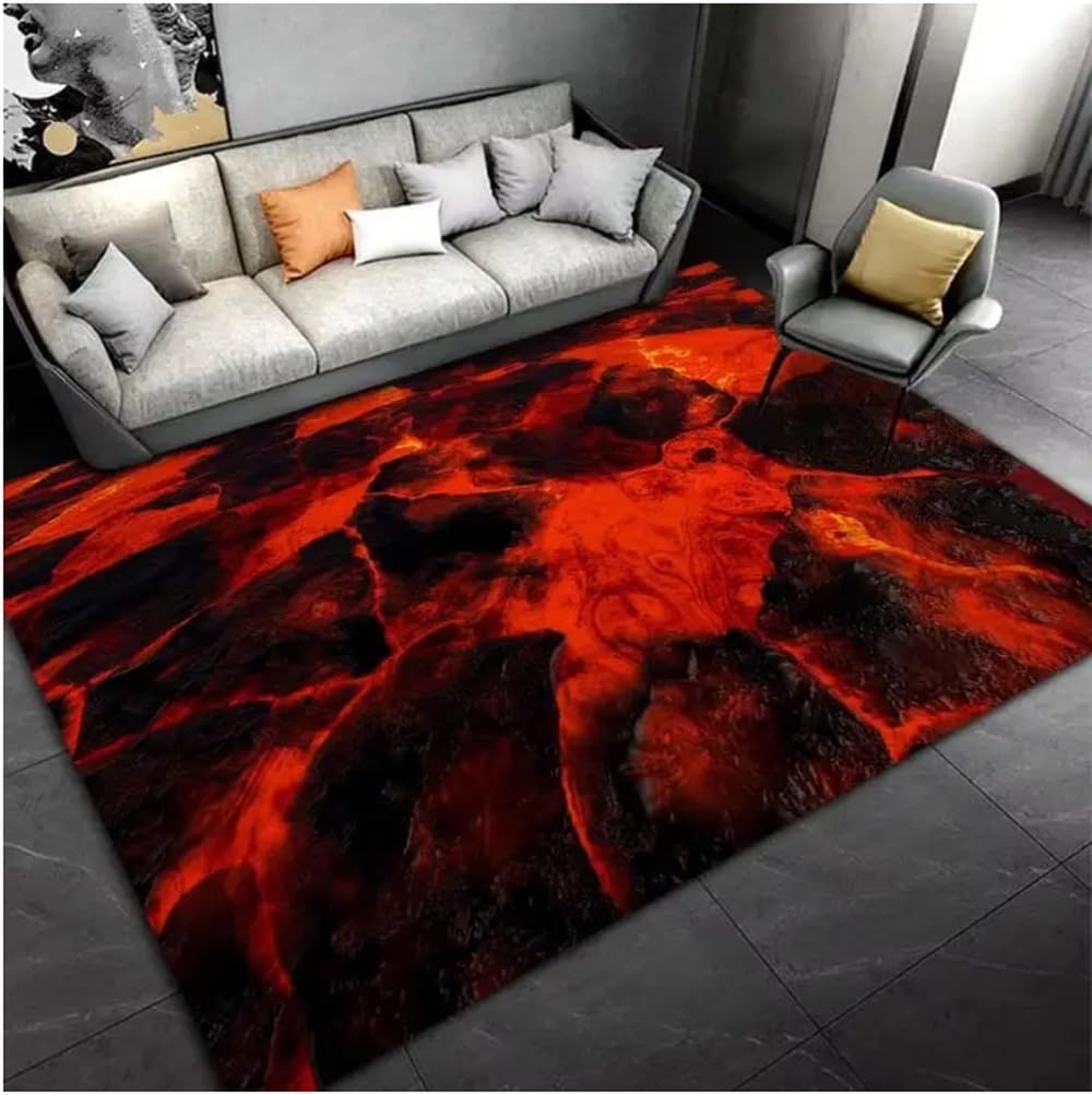 Tapis ardent magma volcanique pour réchauffer l'ambiance de la chambre