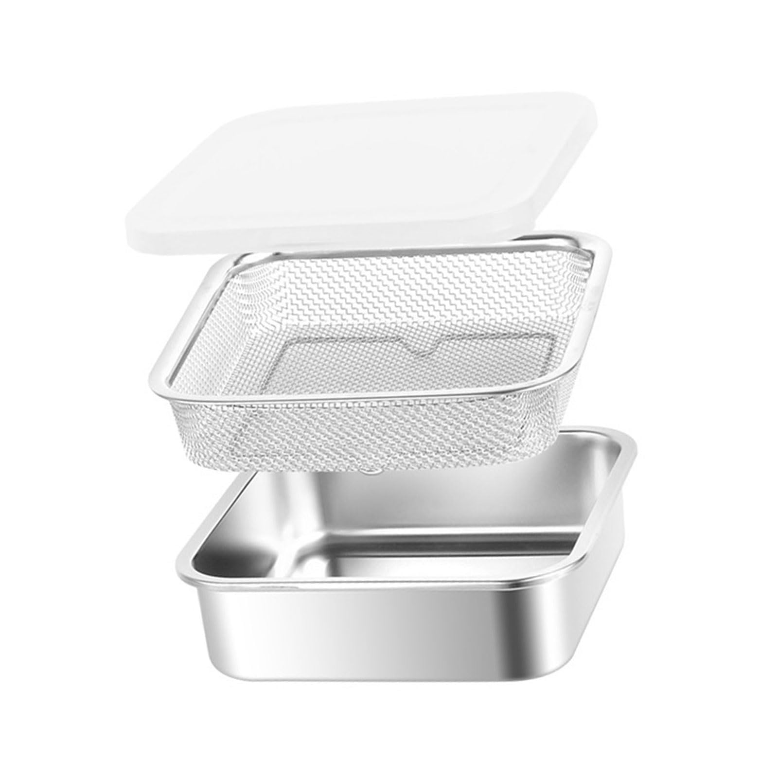 Jazuaiao Stainless Steel Food Containers with Secure Lids, Space-Saving Stackable for Refrigerator & Storage Household Food Prep Container with Filter
