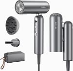 Sèche-cheveux DREAME Pocket Pro, Sèche-cheveux de Voyage à Double Tension avec Diffuseur, Sèche-cheveux Ionique Professionnel Haute Vitesse de 1300W, Séchage Rapide, Silencieux, Léger, Sans Dommages Chaleur, Voyage Mondial 120V/240V