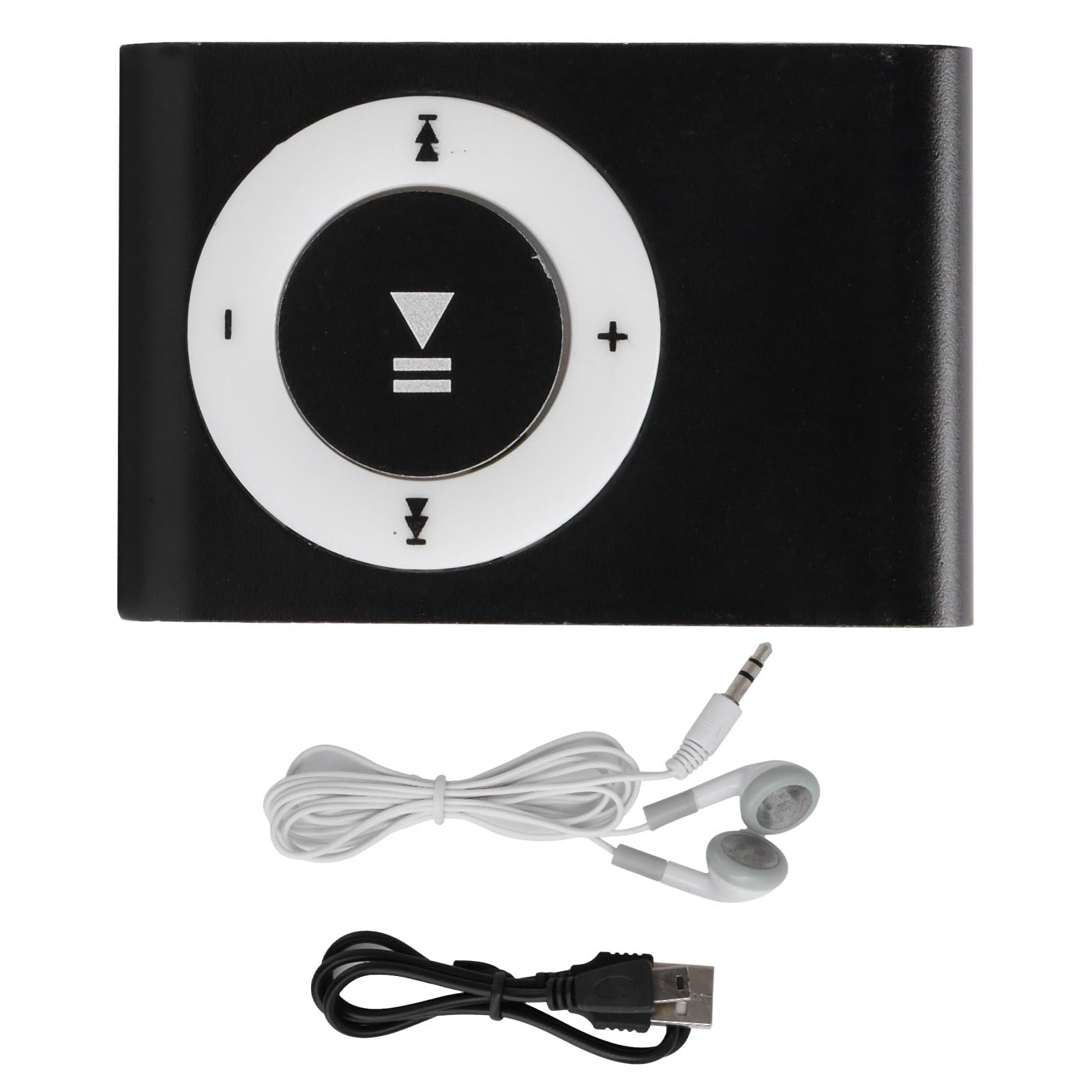 mini mp3 player, portable digital music media player, mini mp3 with back clip, with earphone and usb cable, up to 5h playing time, support memory card (black)