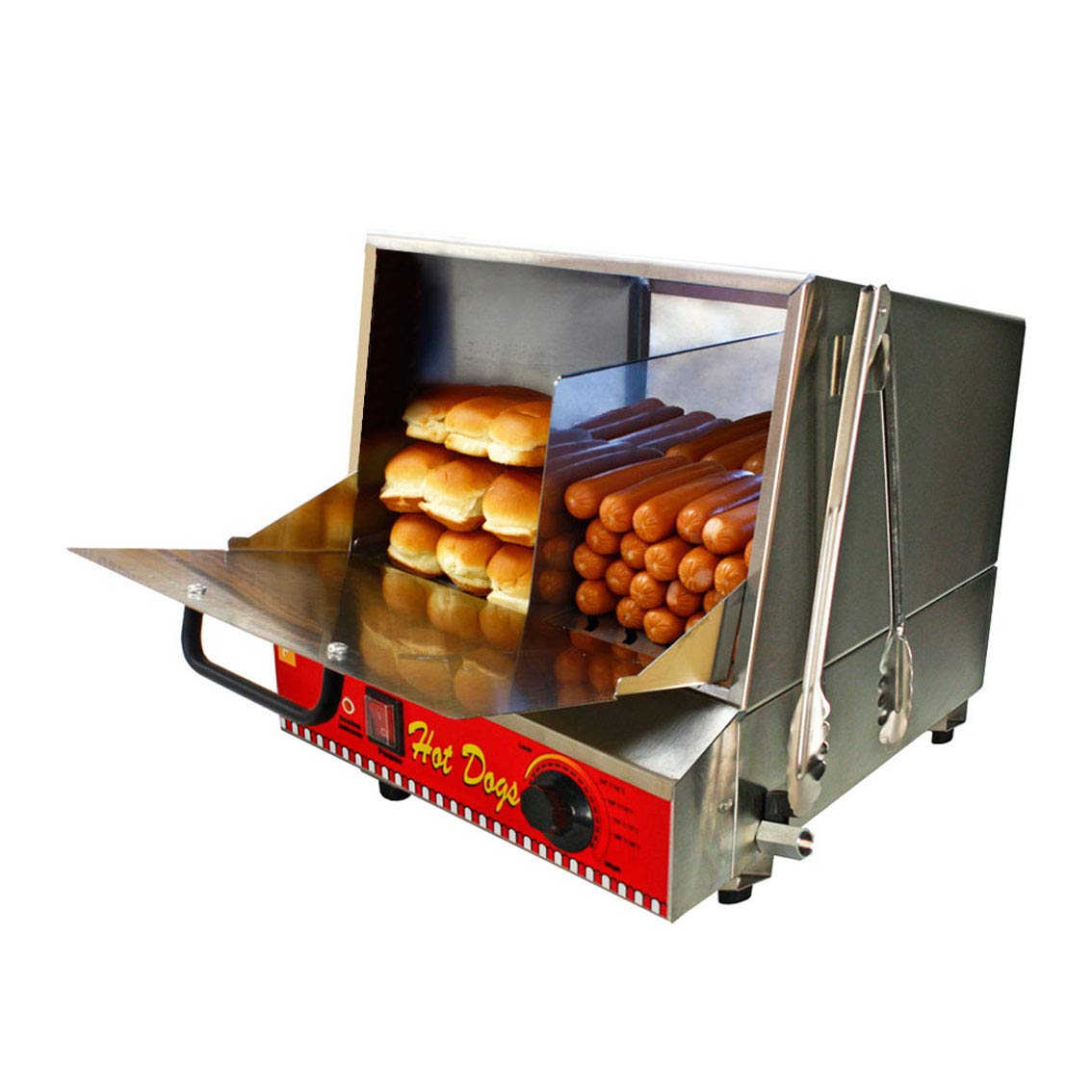 Paragon International Classic Hot Dog Hut Steamer Merchandiser for Professional Concessionaires Requiring Commercial Quality & Construction, Stainless Steel