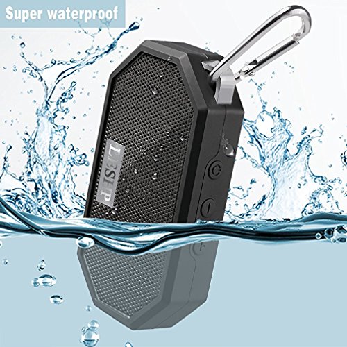 Enceinte Bluetooth, LESHP mini Enceinte Bluetooth Portable étanche Haut-parleur Wireless Président haut-parleur avec Mic appel mains libres de douche, voyage, randonnée, activités en plein air (Noir)