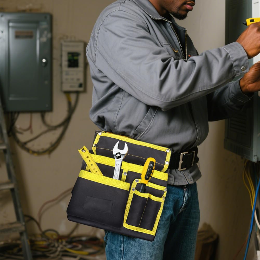 ZoZoMaiy Tool Belt, Magnetic Tool Pouch, 11 Pockets Tool Belts for Men Heavy Duty Oxford Tool Bags - Image 3
