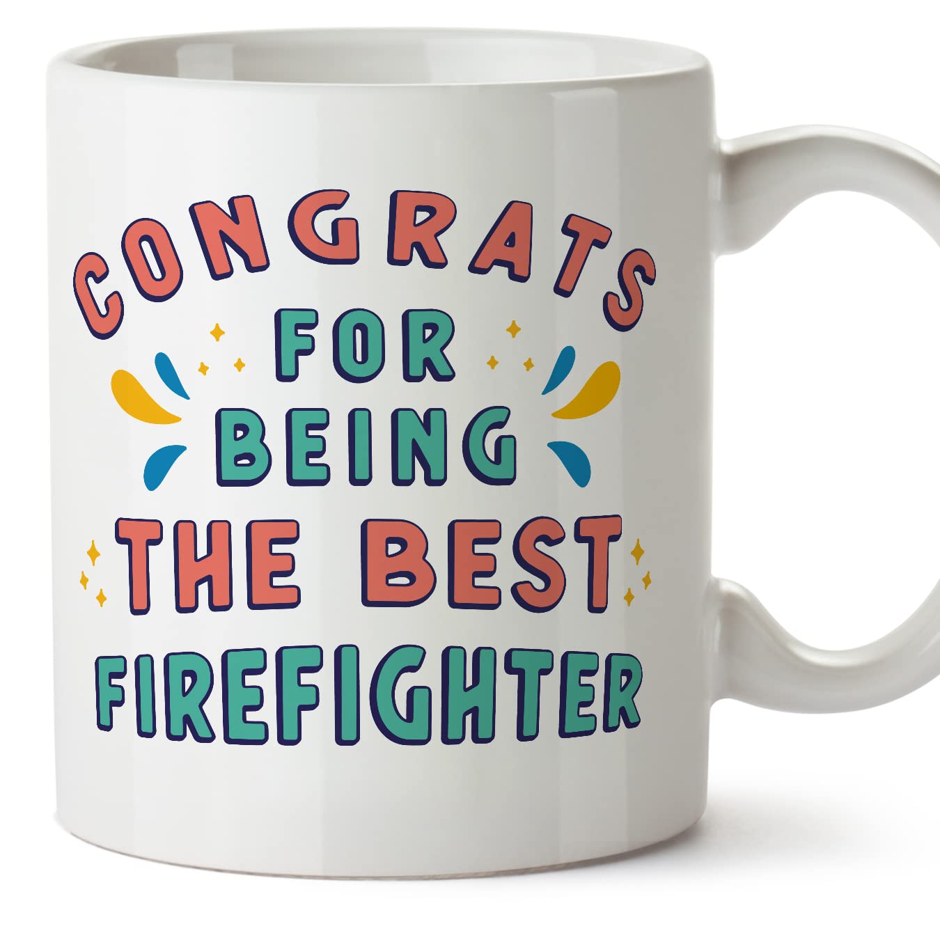 MUGFFINS Firefighter Mug - in English - Congrats for Being The Best - Funny Gift for Colleagues - Ceramic 11oz Mug