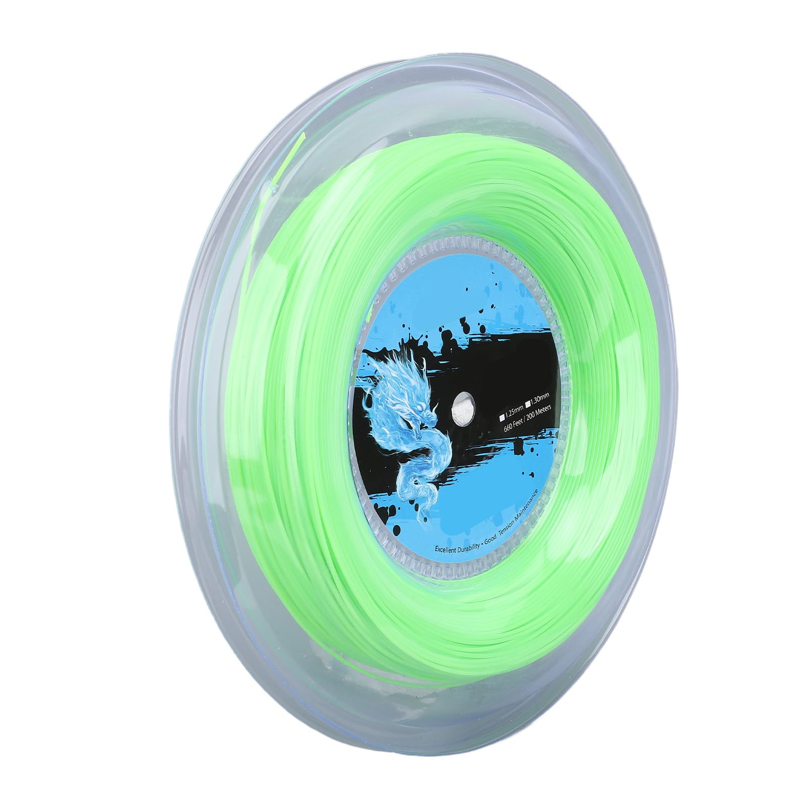 Corda da Tennis Bobina in Poliestere Grado Professionale Controllo dello Spin ad Alte Prestazioni Resistente 200 m Verde Fluorescente per l'allenamento di Giocatori competi
