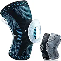 Joelheira Compressão Silicone Cabo De Aço Patela Articulada Ortopédica Proteção Joelho Flexível Esportes Academia Treino Corrida Crossf Bike Volei Basquete Alívio de Dor Marca ATM (Preto, XL)