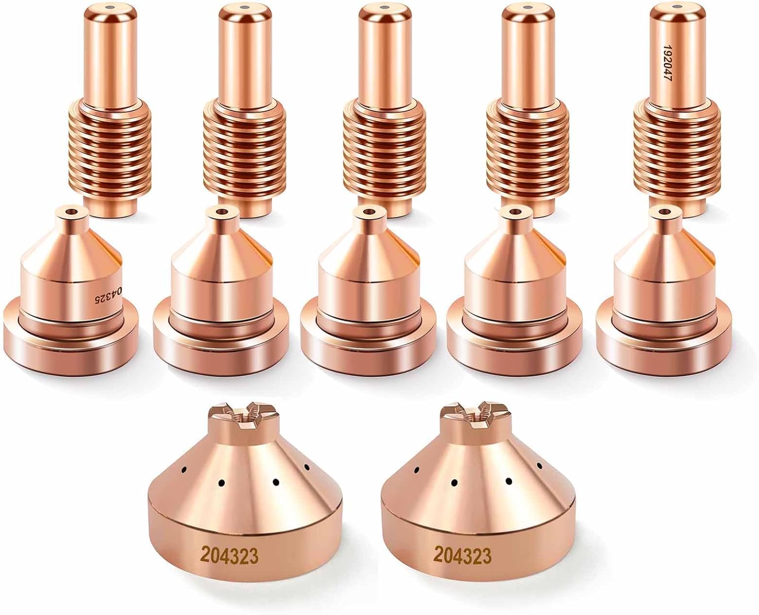 204323 Drag Shields 204325 Tips 192047 Electrodes Fit Miller Spectrum 625 ICE40 C/T Hobart AirForce 625 Plasma Cutting Torch Consumables(PK12)