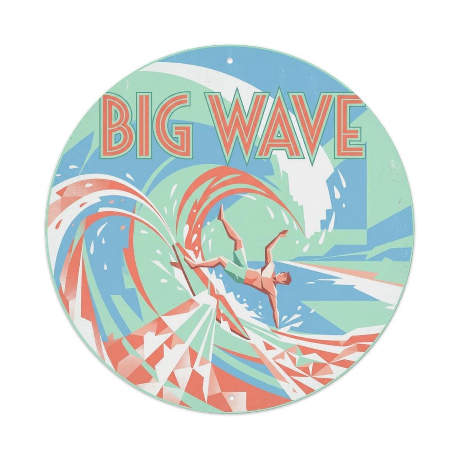 Surf Wipeout Hawaii Beach Destination Tropical Island Metal Tin Sign