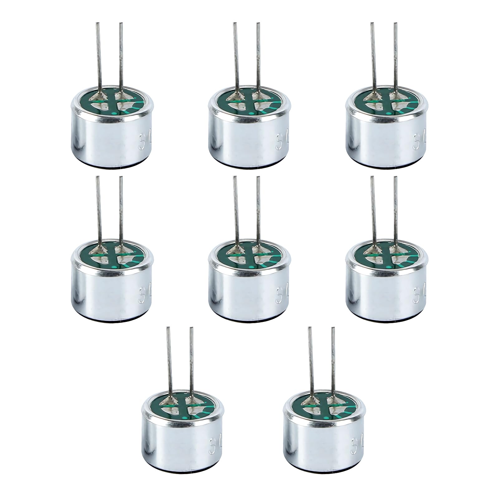 8Pcs Cylindrical Electret Condenser Microphone Pickups 58dB Through Hole Mini Electret Condenser Microphone with 2 Pins