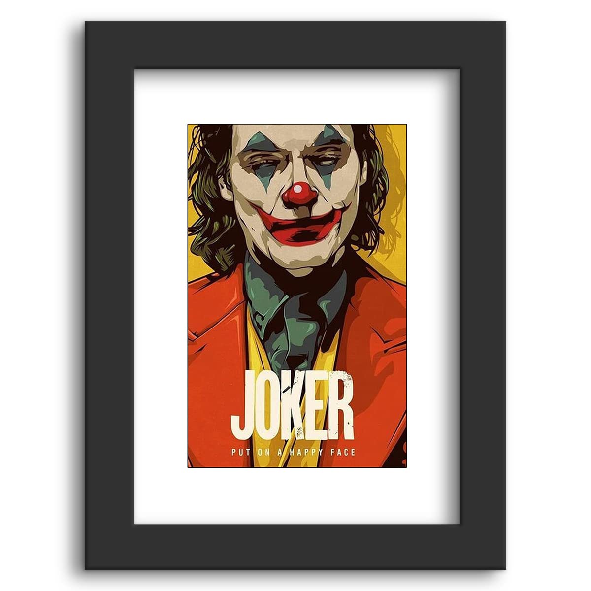 DmcreativityCraft Joker Poster with Frame DC Comics Movie Posters for Wall Framed Wallpaper with Black Frames for Living Room, Bedroom, Kids Office Desk Decoration (9 X 12 Inches)