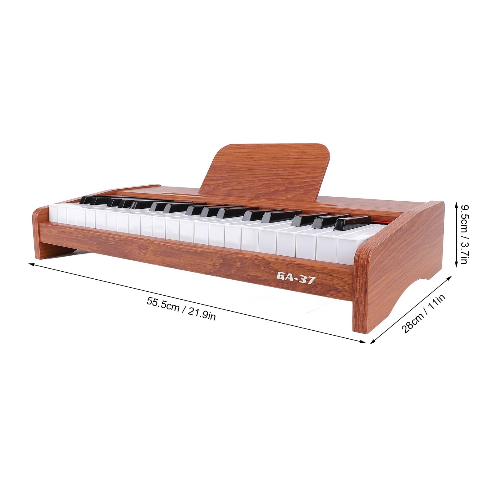37 Keys Piano Keyboard 37 Key órgano Electrónico 3 Octavas Completas Compact Lightweight Imitation Diseño de Grano de Madera con 22 Cm Teclas Estándar para Niños Educación Musical