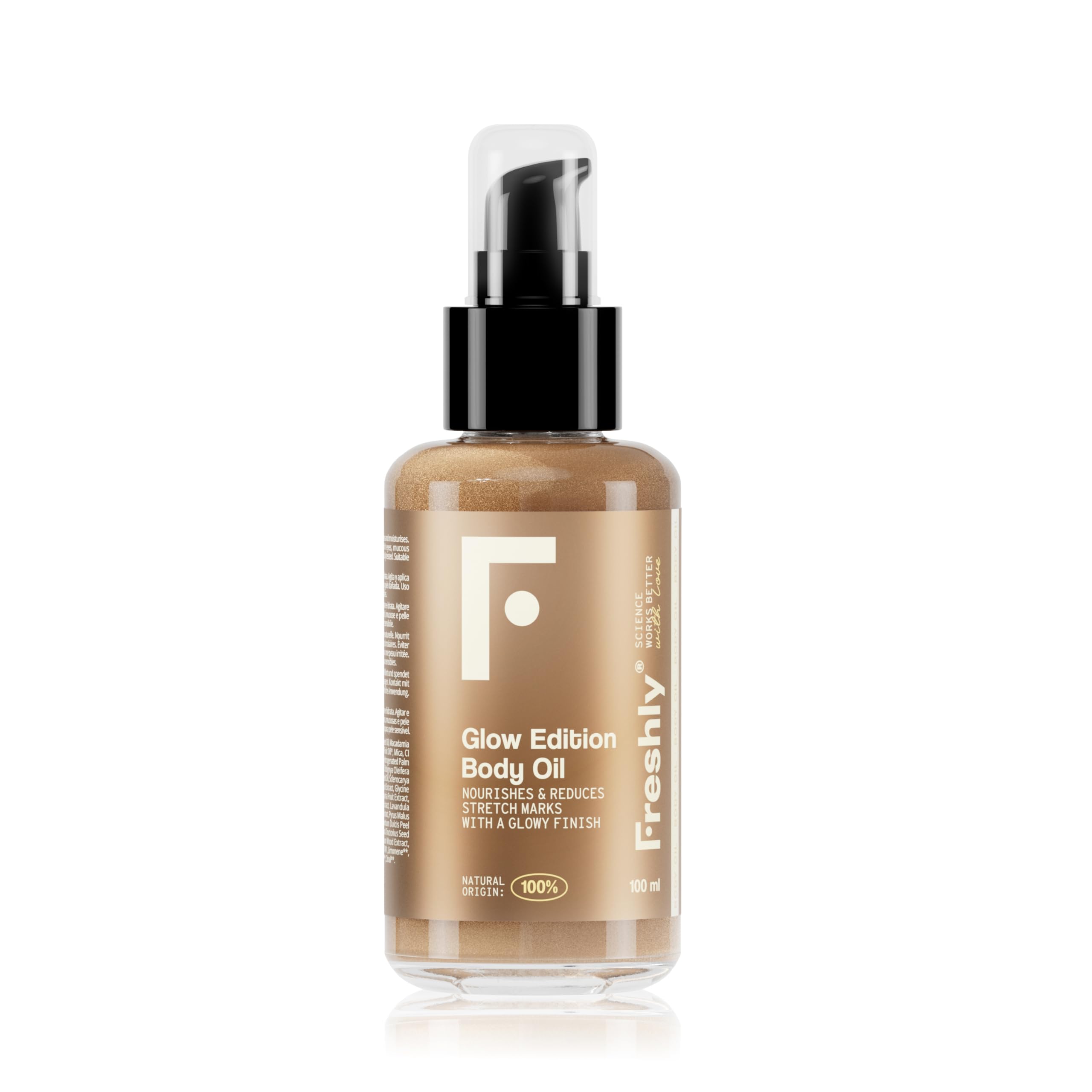 Freshly Cosmetics Huile corporelle illuminatrice + Glow Edition | Glow Edition Body Oil, 100ml