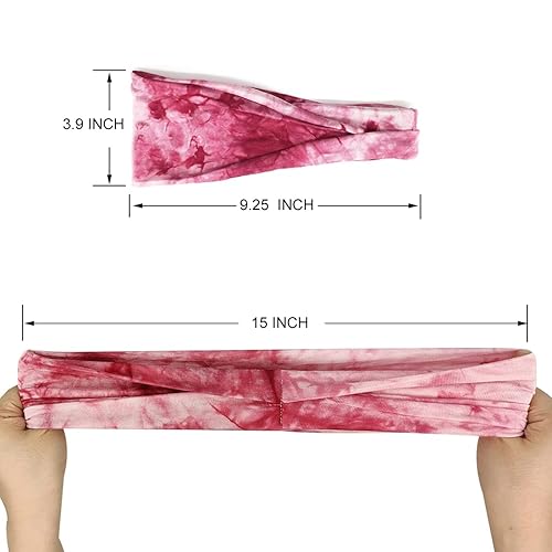 Miniatura 10 de YONUF Diademas de moda para mujer, diadema ancha, yoga, entrenamiento, banda para la cabeza, accesorios para el cabello, paquete de 6