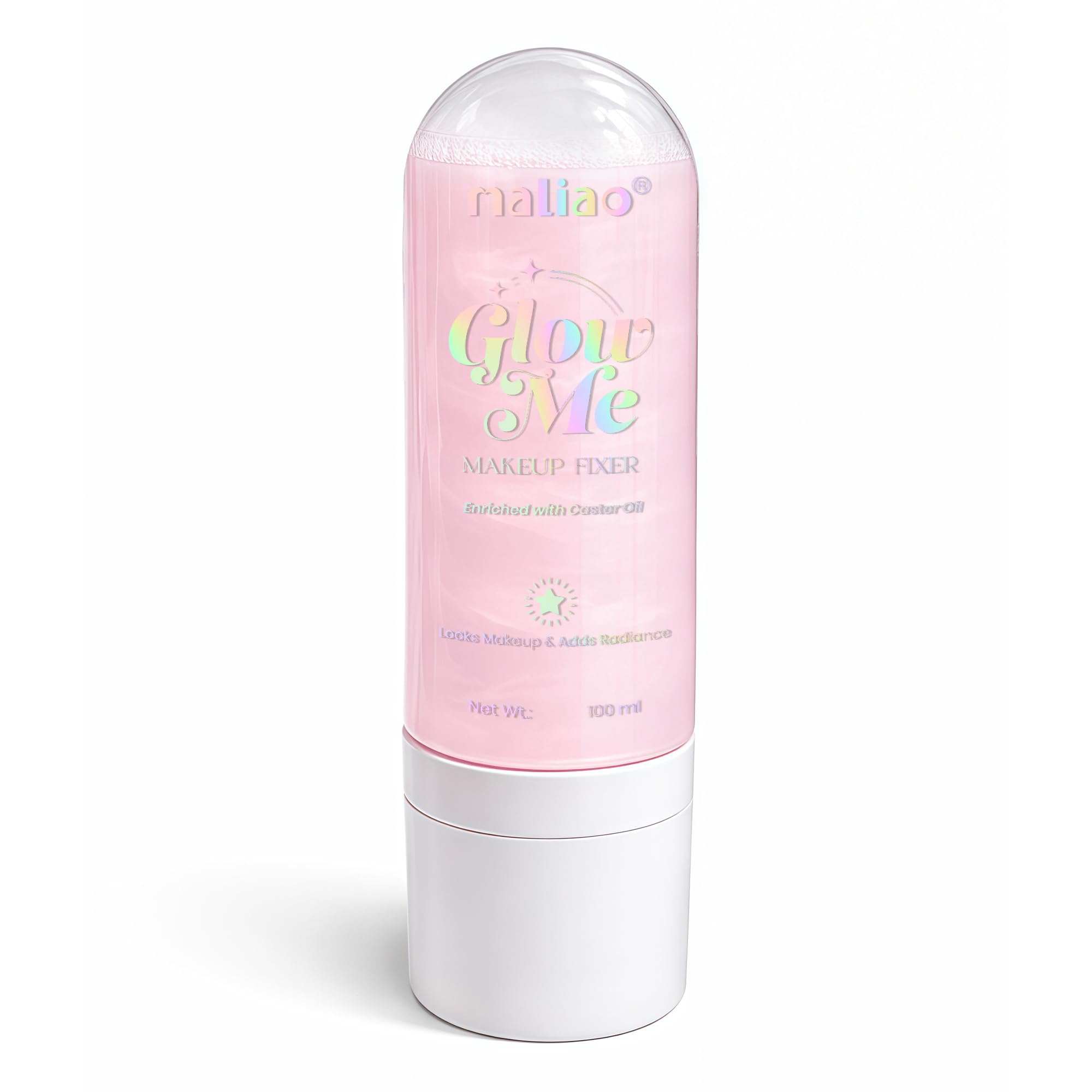 maliao glow me makeup fixer - quick dry formula for lasting radiance (pink),1 count