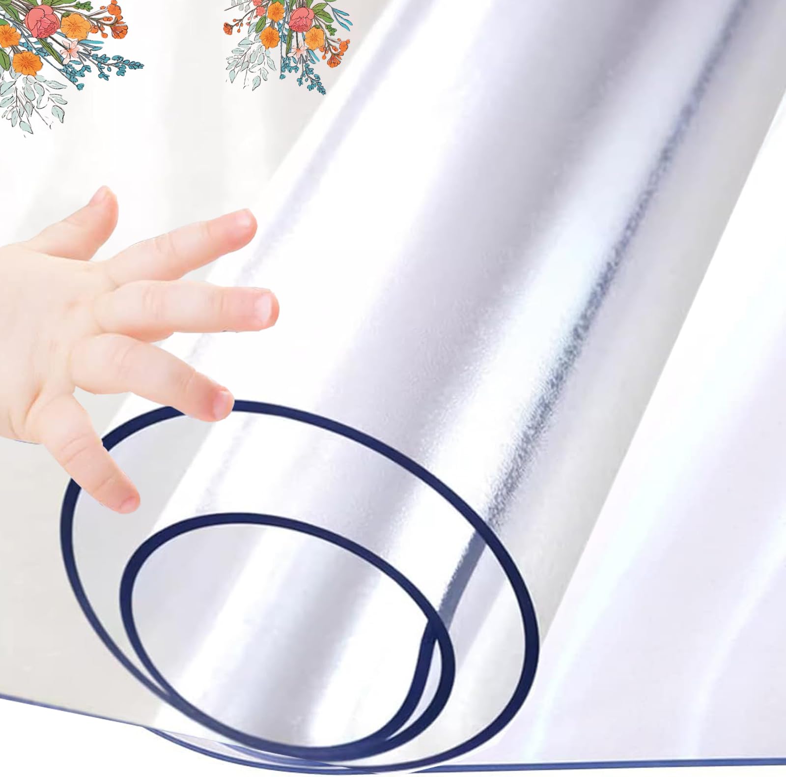 Clear Table Protector, Clear PVC Table Protector Waterproof Wipeable Frosted Multiple Sizes Dining Coffee Desk(Frosted/2mm,80x150cm)