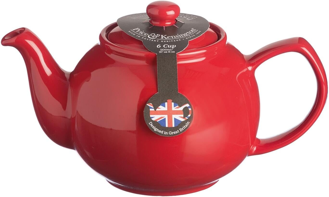 London Pottery Globe Teekanne 1,2 Liter - Pinke Keramik-Kanne Mit Sieb