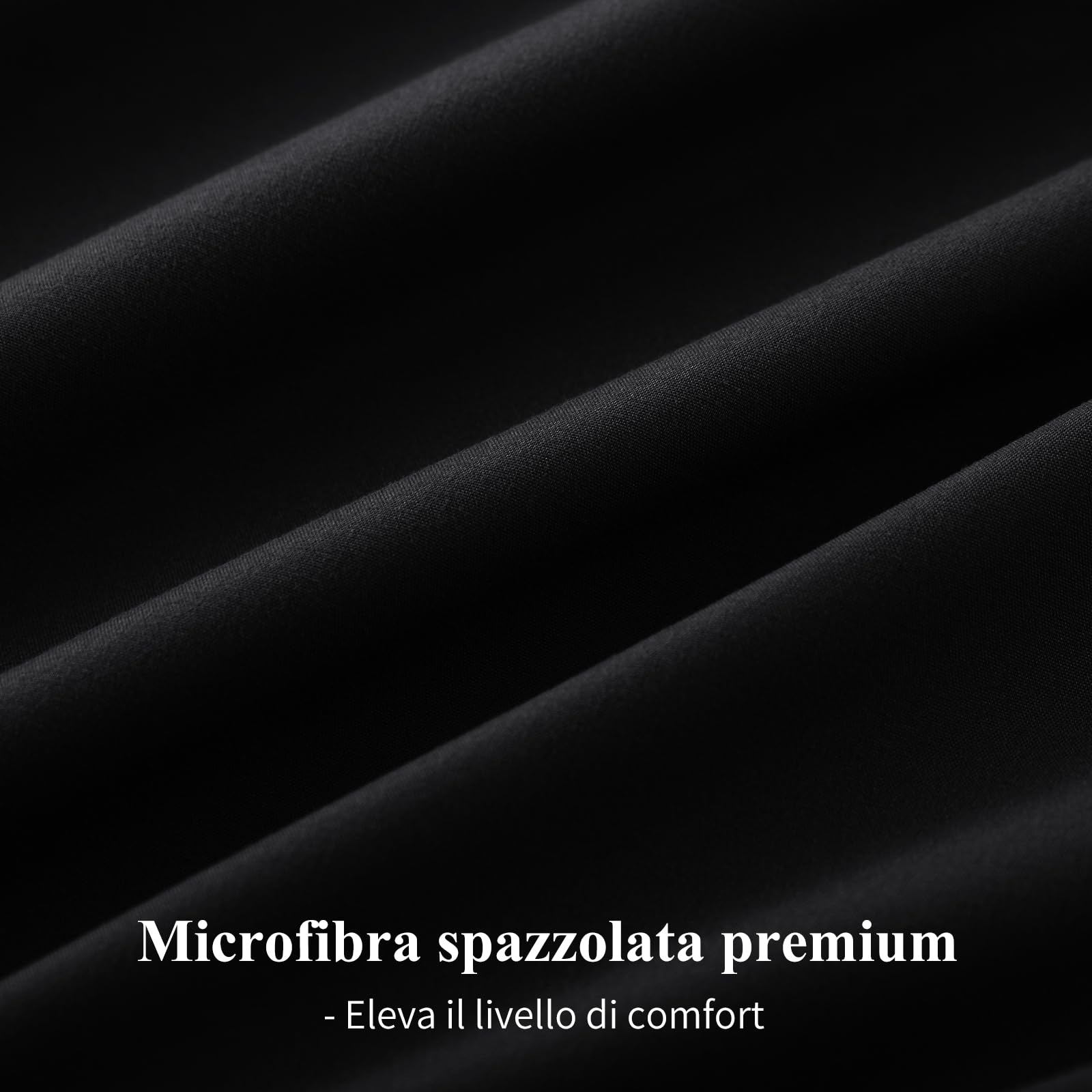 Aisbo Set Copripiumino Matrimoniale 250x200 - Completo Parure Copripiumino Matrimoniale Bicolore 200x250 e 2 Federe 50x80 in Microfibra 3 pezzi Double Face, Nero e Bianco