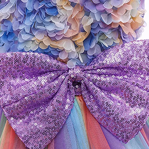 Kids Girls Bowknot Tulle Pageant Dress Gown Birthday Party Princess Dress Bowknot Tutu Wedding Dress for 1~9T3