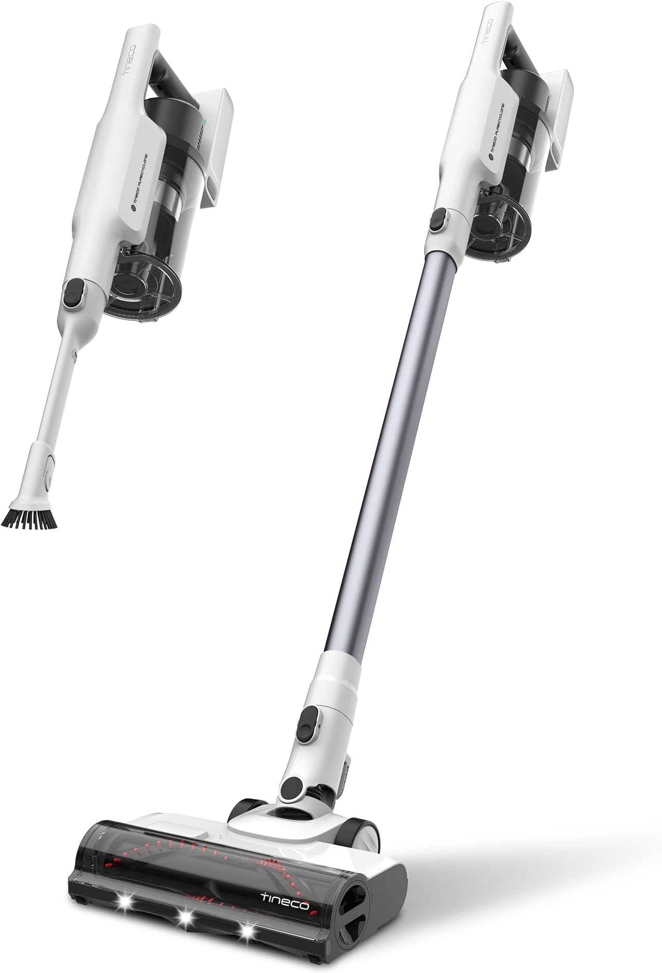 A20 Cordless Stick Vacuum Cleaner, Powerful Suction, 3 Modes for Multi-Level Messes, 1L Larger Dustbin, Ergonomic Dual-Handle Design, Wall-Mount Dock, LED Headlight