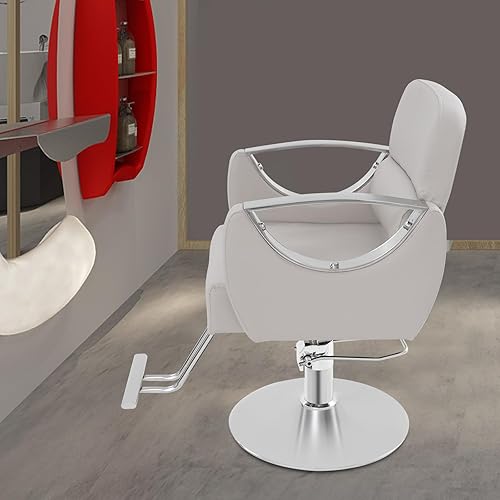Miniatura 64 de Silla de peluquería para estilista, silla de peluquería para el hogar, altura ajustable y giratoria de 360°, sillas de salón de belleza, spa,