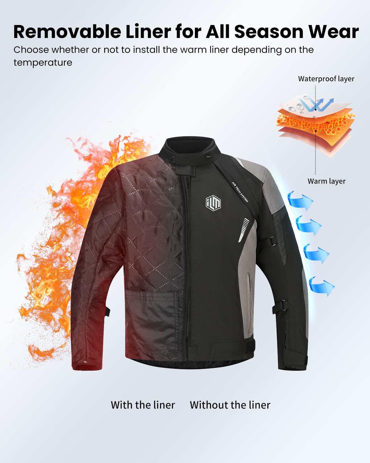 Chamarra Para Motociclista Hombre ILM Chaqueta De Motocicleta De