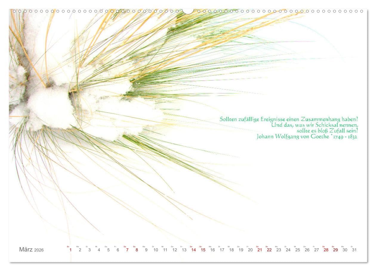 Über den Zufall - Nachdenk-Kalender (hochwertiger Premium Wandkalender 2026 DIN A2 quer), Kunstdruck in Hochglanz: Ist der Zufall zufällig oder hat er eine Ursache? (CALVENDO Glaube)