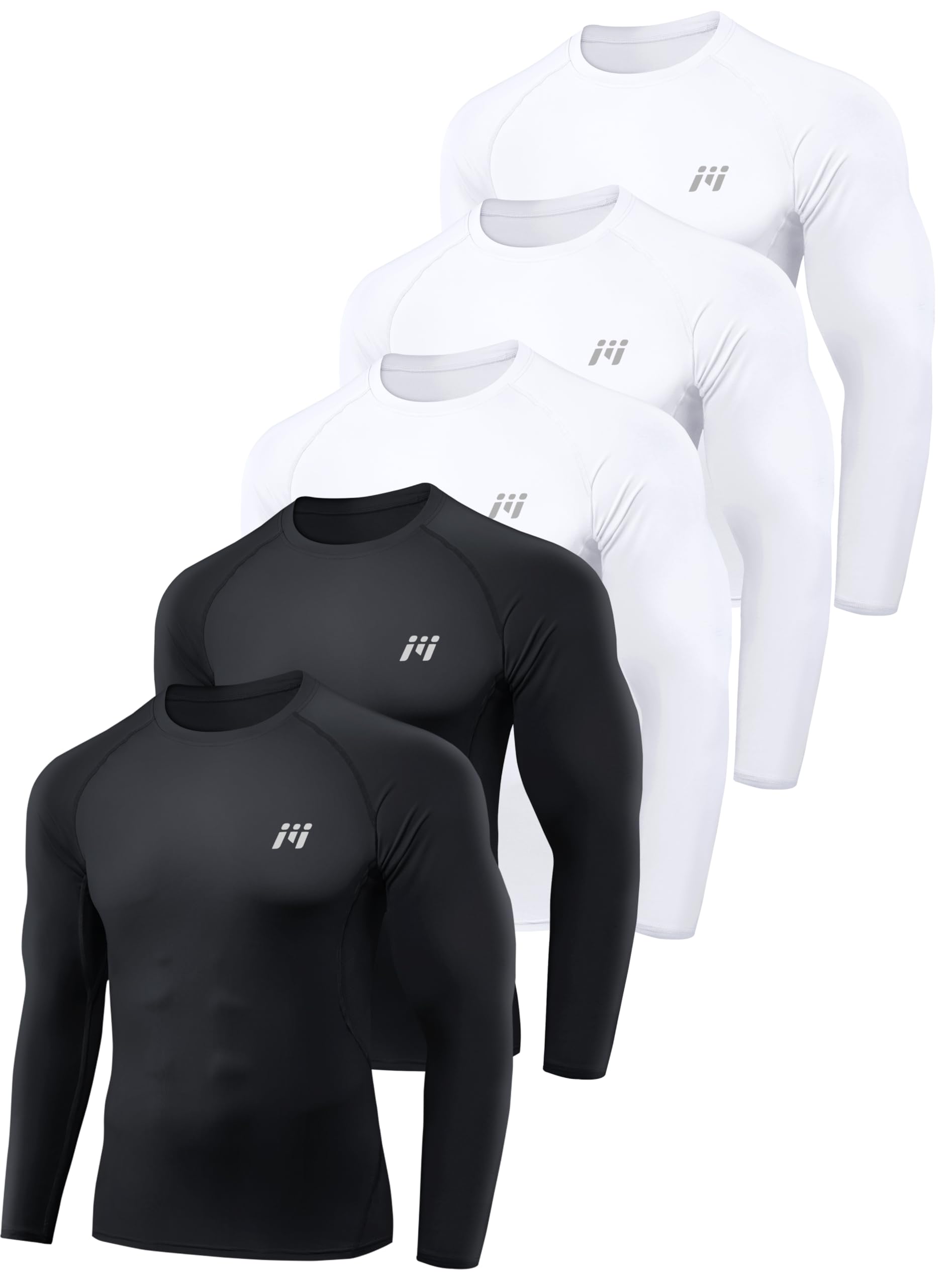 MEETWEE Maglietta Compressione Uomo Maglietta Compressione Uomo Traspirante da Asciugatura Rapida Manica Lunga Maglietta Palestra Compression Shirt Ciclismo Running Sportiva